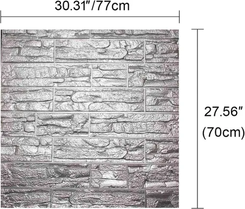 Miniatura 2 de Paneles de pared de espuma autoadhesivos 3D, cubren 5.7 pies cuadrados, adhesivos de papel tapiz de piedra de ladrillo para decoración de pared