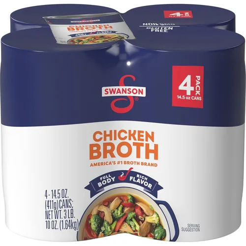 Swanson Caldo de pollo, lata de 14.5 onzas (paquete de 4)