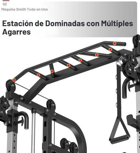 Miniatura 4 de DONOW Smith - Máquina con pilas de pesas, sistema de gimnasio en casa multifunción, jaula de potencia, estante para sentadillas, máquina cruzada