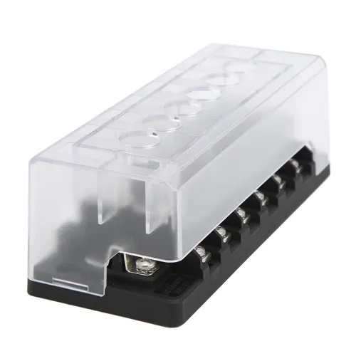 Miniatura 3 de Raguso Caja de 6 vías Coche Bloque Línea Disyuntor Estaño Plateado Cobre Independiente Circuito Buena Conductividad para Faros de Coche Navegación