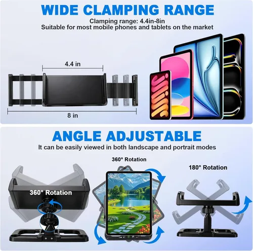 Miniatura 8 de Soporte universal ajustable de 4.7-12.9 pulgadas compatible con Dji Mavic 2/Zoom/Pro Mini 2/2S/SE, Air 2/2S, Pro/Spark/ZINO, clip de teléfono