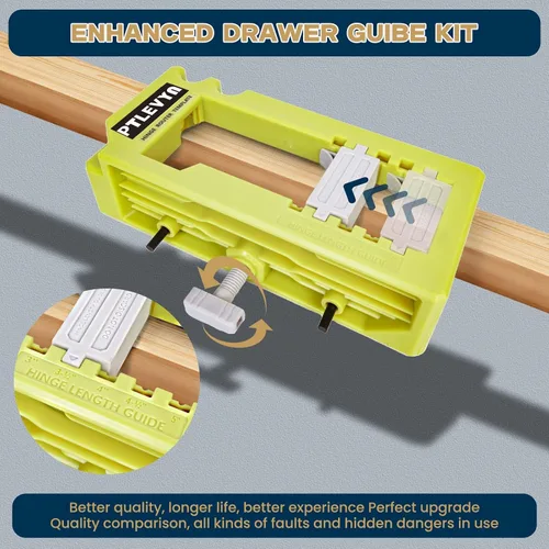 Miniatura 4 de Kit de plantillas de montaje de bisagra de puerta (verde) para bisagras de 3-5 pulgadas, posicionamiento de 90°, se adapta a grosores de puerta