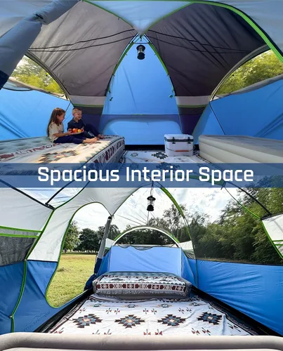 Miniatura 3 de LOYEAHCAMP Tienda de campaña de 8 personas con cúpula extendida más grande con 3 habitaciones, tienda de campaña familiar impermeable