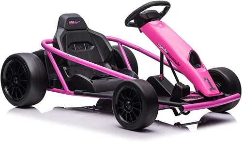 Go Kart de 24 V para niños de 8 a 12 años, 300 W x 2 motores extra potentes, batería grande de 9 Ah de 8.1 MPH de alta velocidad con derrape, con