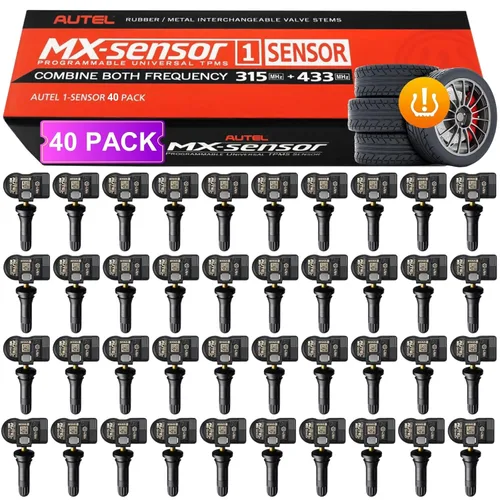 Autel Sensores TPMS, 40 unidades, sensor MX-2 en 1, 315 MHz+433 MHz, sensores TPMS universales a presión de nivel OE, programables por Autel TPMS