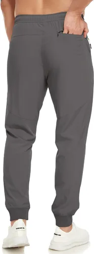 Miniatura 3 de SPOSULEI Mens Lightweight Athletic Joggers Hiking Sweatpants Quick Dry Running Workout Tapered Pants with Zipper Pockets