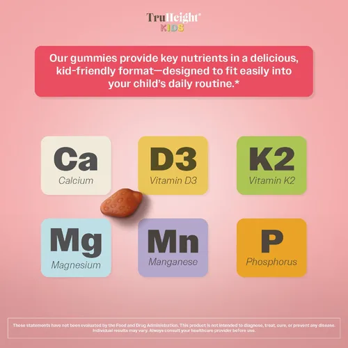 Miniatura 3 de TruHeight Gomitas para el Crecimiento Óseo de Niños (Fresa, Edades 2+) Nutrición Alta para el Crecimiento Natural en Niños y Pequeñitos - Vitamina