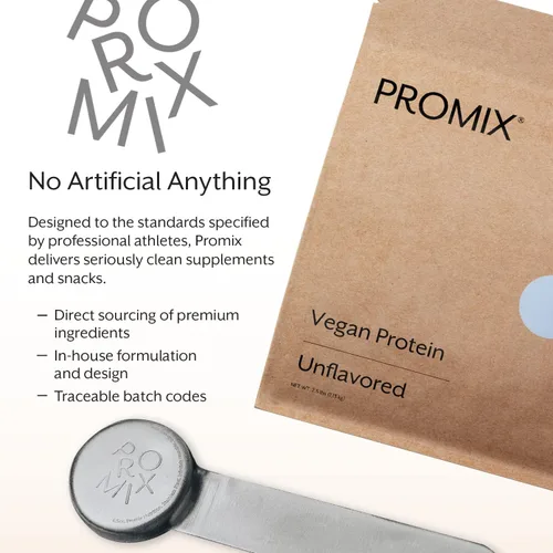 Miniatura 6 de ProMix Nutrition Proteína vegana en polvo a base de plantas, sin sabor, proteína de guisante y vitamina B-12 - Batidos de fitness y nutrición