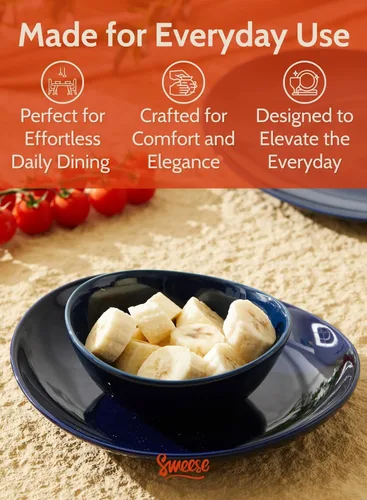 Miniatura 4 de Sweese, juego de 6 cuencos pequeños de porcelana de 10 onzas - Tazones de cerámica versátiles para cereal, fruta, postre, helado, refrigerio y yogur