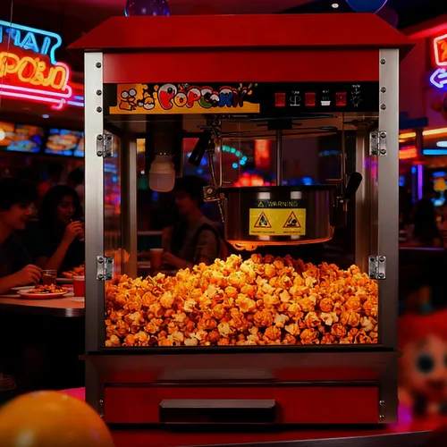 Miniatura 4 de Máquina para hacer palomitas de maíz para encimera de 1300 W, hace hasta 10 porciones, popper comercial con control de 3 interruptores y puertas