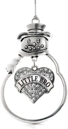 Miniatura 172 de Inspired Silver - Big Sis - Adorno de Navidad plateado - Adorno de árbol de Navidad con dije de corazón con circonita cúbica - Decoración colgante