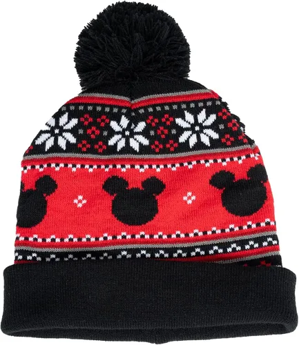 Miniatura 6 de Disney Adult Knit Beanie Hat and Texting Glove Set Mickey Minnie Mouse Print