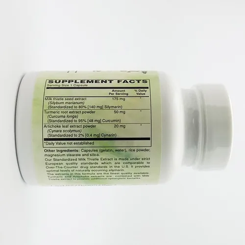 Miniatura 2 de Holly Hill Health Foods, Cardo lechero estandarizado europeo, 175 mg, 60 cápsulas