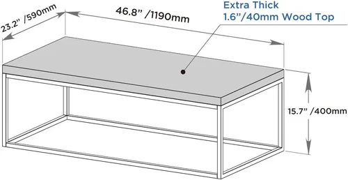 Miniatura 3 de CENSI Juego de mesa auxiliar y mesa auxiliar de mármol blanco de 2 piezas, mesa central rectangular de 47 pulgadas + mesa auxiliar cuadrada de 18