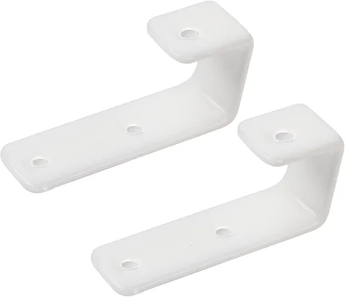 Paquete de 2 Soportes de Ganchos para Escalera de Litera, Interior 1", Ganchos de Escalera de Litera de Guardería para Niños, Metal PVC Blanco
