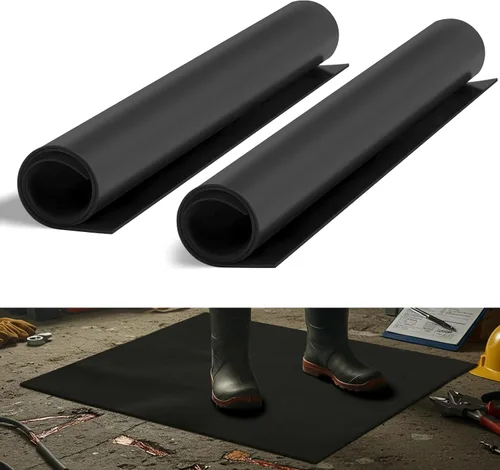 Miniatura 12 de 1 alfombrilla de goma aislada de 20 x 20 pulgadas, manta de aislamiento de alto voltaje de 1000 V, alfombrilla de goma de seguridad eléctrica