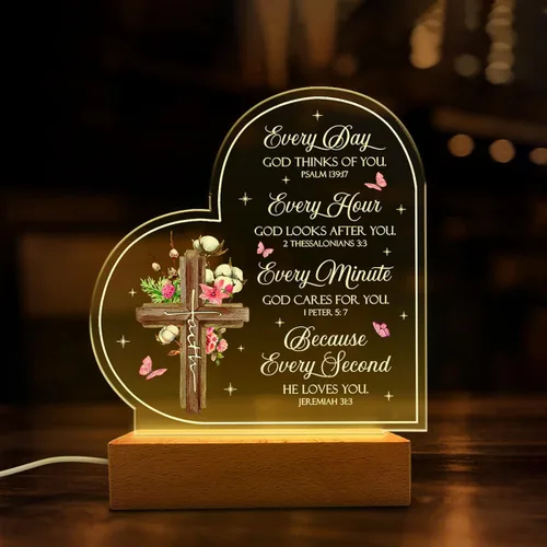 Miniatura 7 de SANDJEST Luz nocturna acrílica, regalos cristianos para mujeres, regalos inspiradores con versículos de la Biblia, decoración religiosa