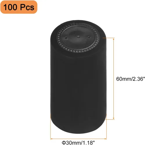 Miniatura 2 de uxcell 100 cápsulas termorretráctiles de PVC, cápsulas para botellas de vino, tapa retráctil, cubierta superior retráctil para bodegas y cocina