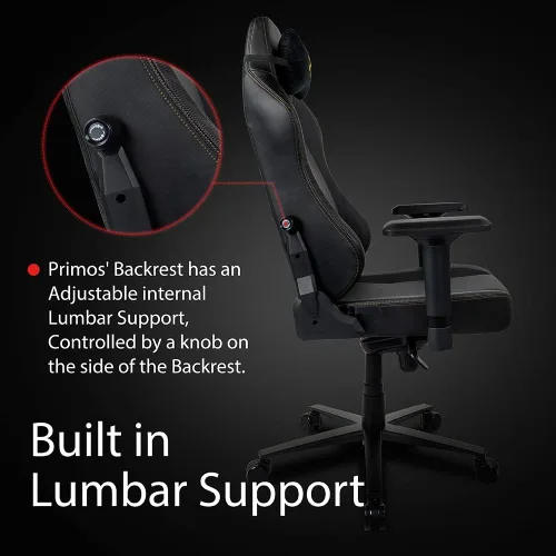Miniatura 10 de Arozzi Primo - Silla de oficina de piel sintética de alta calidad con sillón reclinable giratorio basculante de inclinación, altura ajustable