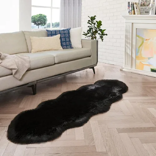 Miniatura 24 de ORINOVA Alfombras de pelo sintético lavable de color gris plateado claro para dormitorio, alfombra de felpa para sala de estar, alfombra