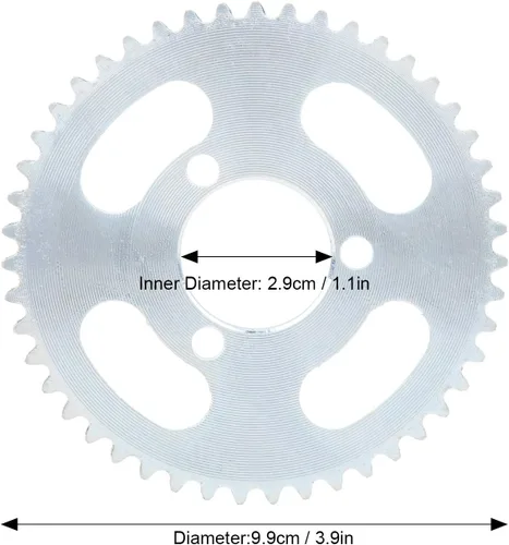 Miniatura 2 de 25H 47T Piñón 3 Agujero Reemplazo para Scooter Eléctrico Bicicleta Piñón Trasero Acero 3.898 in Diámetro 1.142 in Agujero