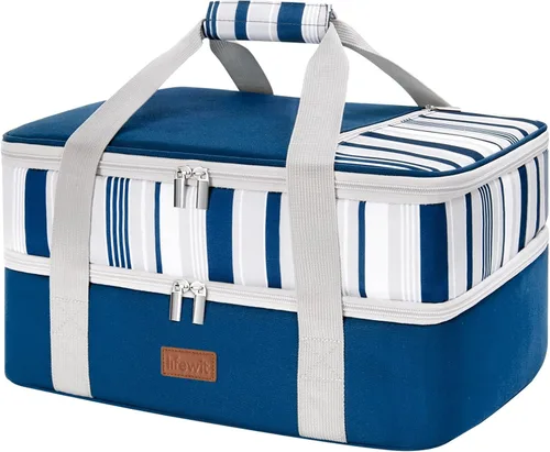 Miniatura 16 de Lifewit - Porta ollas aislada para alimentos calientes o fríos, olla con tapa y estuche de transporte, soporte para lasaña para fiestas de comida