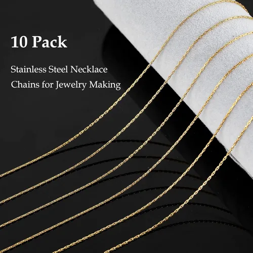 Miniatura 3 de Cadenas de acero inoxidable chapadas en oro para la fabricación de joyas, cadena de joyería de serpiente de cable fino a granel para hombres