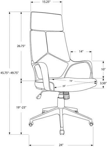 Miniatura 3 de Monarch Specialties Silla de oficina, color negro Tela negra/negro