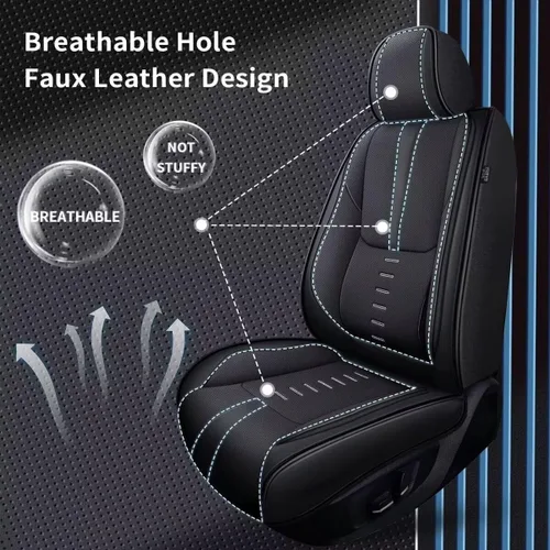 Miniatura 3 de IKABEVEM Fundas de Asiento Compatibles con Chevrolet/Chevy Silverado 2007-2024 2025 2 Fundas de Asiento Frontales Transpirables con Soporte Lumbar
