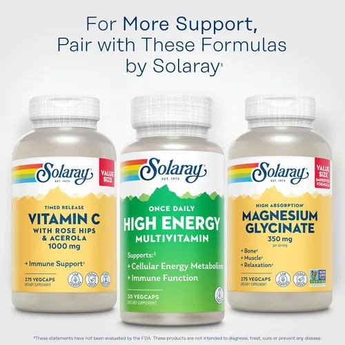 Miniatura 6 de Solaray Once Daily - Multivitamínico de alta energía, sistema inmunológico y apoyo energético, ingredientes de base de alimentos integrales