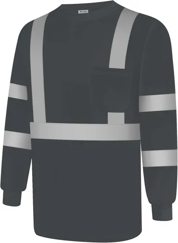 Miniatura 13 de Camisas de alta visibilidad para hombres Clase 3 Hi Vis reflectantes, camisas de seguridad para construcción para hombres y mujeres, de manga larga