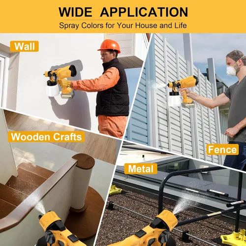 Miniatura 7 de Pulverizador de pintura inalámbrico para batería Milwaukee de 18 V, 40000 RPM pulverizadores de pintura de alta velocidad para interior y exterior