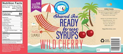 Miniatura 3 de Hypothermias Wild Cherry - Jarabe de sabores de cono de nieve hawaiano listo para usar (128 onzas líquidas), hielo afeitado, 100% azúcar de caña pura