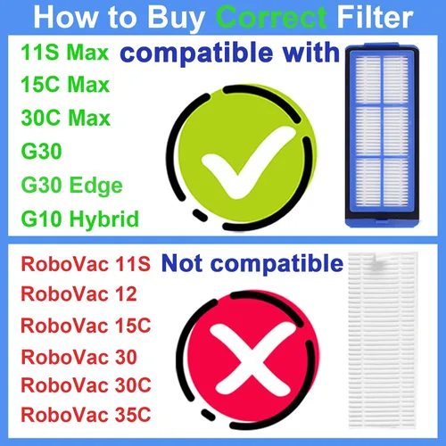 Miniatura 2 de Piezas de repuesto para Eufy 11S Max, kit de accesorios para aspiradora robótica híbrida 15C Max, 30C Max, G30, G30 Edge, G30 Hybrid, incluye 4