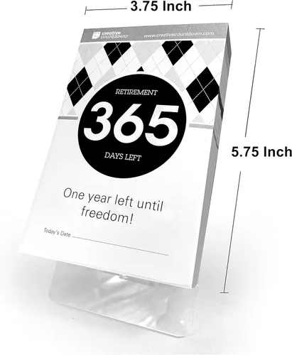 Miniatura 4 de Calendario de cuenta regresiva de jubilación, 5.75 x 3.75 pulgadas, calendario de escritorio de cuenta regresiva en blanco y negro