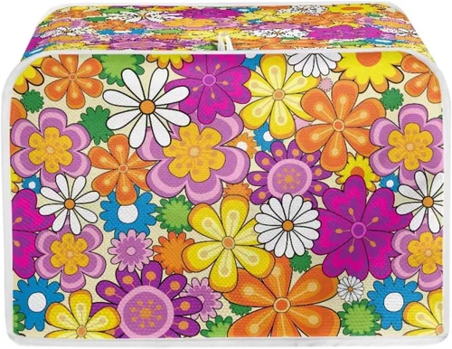 Miniatura 31 de Tostadora de 2 rebanadas con estampado de mandala bohemio, cubierta a prueba de polvo con protección de huellas dactilares Pata de mandala boho