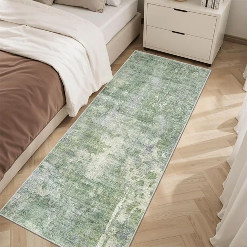 Miniatura 115 de Alfombra de pasillo Soalmost 2'6" x 10' lavable, alfombra antideslizante para cocina, baño, lavandería, alfombras vintage ultra delgadas para Beige