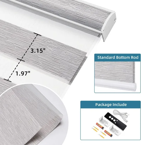 Miniatura 8 de SmartWings - Persianas motorizadas de cebra con control remoto, persianas de filtrado de luz inteligentes y semitransparentes para ventanas