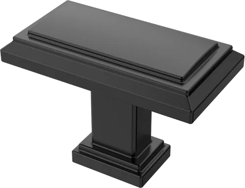 Miniatura 67 de Alzassbg - Paquete de 10 tiradores de gabinete de níquel negro cepillado de 3 pulgadas (76mm) con agujero central, manijas de gabinete de cocina