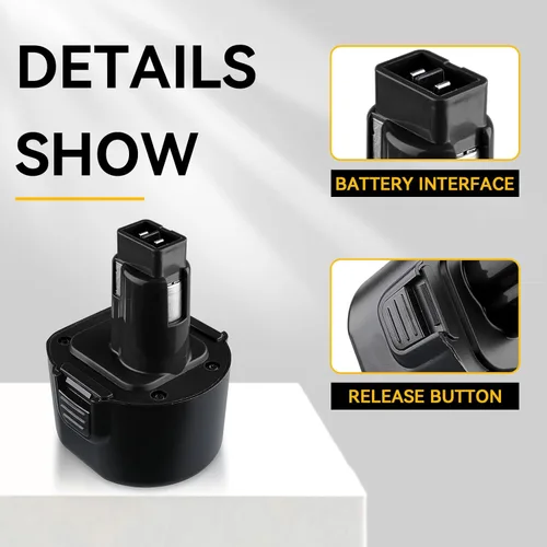 Miniatura 3 de DW9062 4.8Ah Ni-Mh Reemplazo para batería Dewalt 9.6V compatible con DW9061 DE9036 DE9061 DE9062 DW926 DW955K DW955 DW926K-2 DW926K DW902 DW050