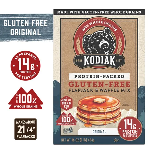 Miniatura 6 de Kodiak Cakes Mezcla de panqueques de proteína sin gluten, mezcla de flapjack y gofres de proteínas, 100% de grano entero, sin gluten, panqueques