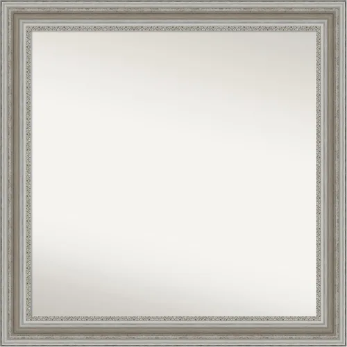 Miniatura 307 de Amanti Art Espejo de baño plateado para sobre el fregadero, 26 x 26 pulgadas, espejo cuadrado de plata antigua, marco de madera tradicional mediano