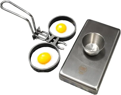 Miniatura 5 de Rattleware Anillos para huevos de acero inoxidable, grado comercial, cocción uniforme, mango resistente al calor, ideales para freír huevos