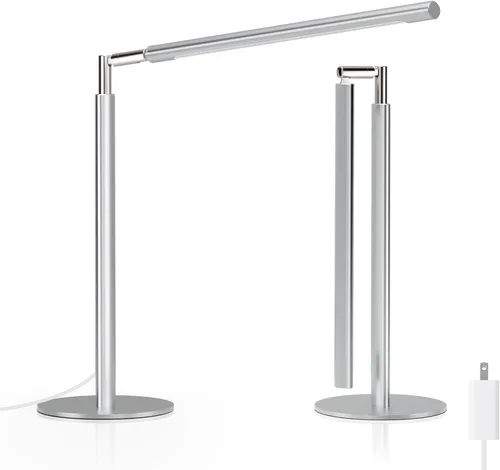 Miniatura 10 de Lámpara de Escritorio LED Blanca - Luz de Escritorio Industrial Plegable para Oficina en Casa, Lámpara de Mesa Regulable de 15W para Lectura