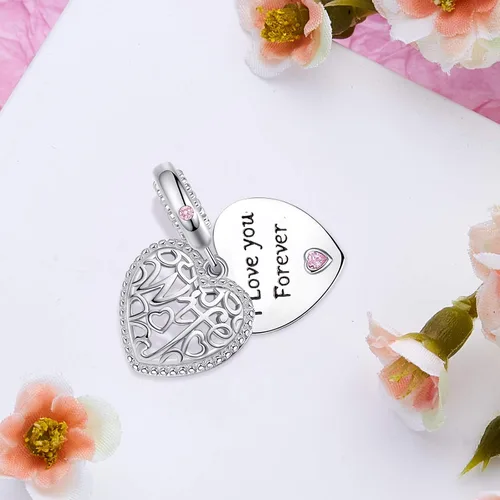 Miniatura 4 de ASELFAD I Love You Forever Heart Sterling Silver Wife Charms for Bracelets Best Anniversary Christmas Mothers Day Valentines Day Gifts for Wife from