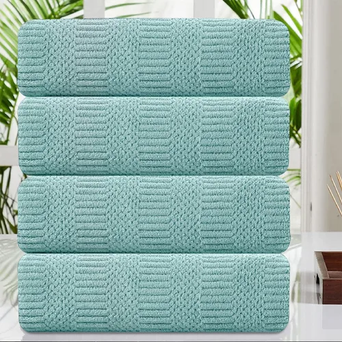 Miniatura 25 de Juego de 8 toallas de baño extra grandes azules - 2 toallas de baño extra grandes, 2 toallas de mano, 4 toallas faciales - 600GSM suaves, altamente