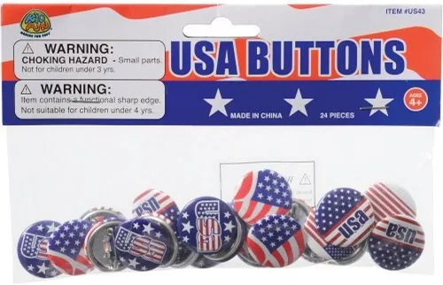 Miniatura 2 de Estados Unidos patriótico botonespaquete de 24