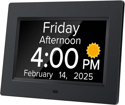 Miniatura 7 de Reloj Despertador Digital de 10.1 Pulgadas con Fecha y Día de la Semana para Personas Mayores con Demencia, Pantalla Grande Clara, Múltiples
