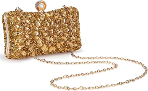 Pifelife Bolsos de noche multicolor del embrague de la noche de las mujeres del Rhinestone del diamante, bolso multi de las señoras del embrague
