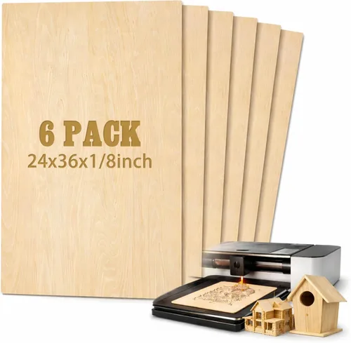 Miniatura 18 de Juexica 12 piezas de hojas de tilo de 3 mm 1/8" x 12" x 18" tablero de madera contrachapada hojas delgadas para manualidades en madera proyectos